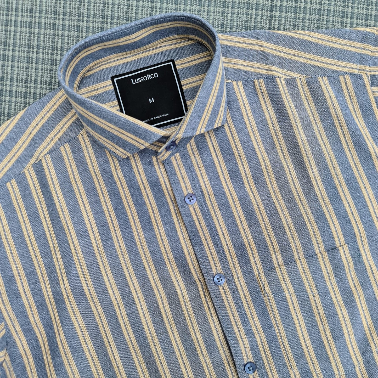 Shirts by Lussotica - Stone Ivory Stripe - Full Sleeve - Cotton