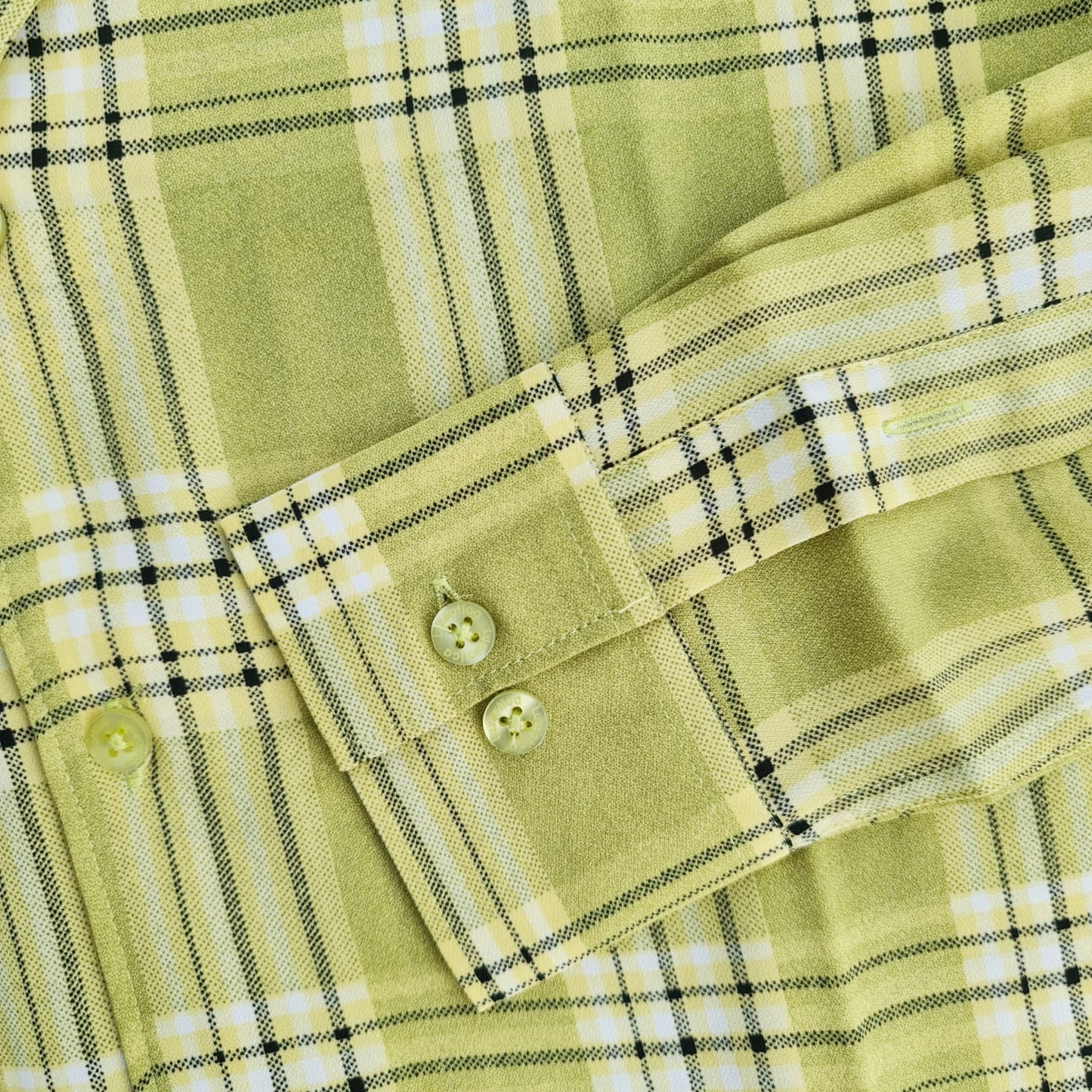 Cubans by Lussotica – Lime Plaid – Full Sleeve – Lite Georgette