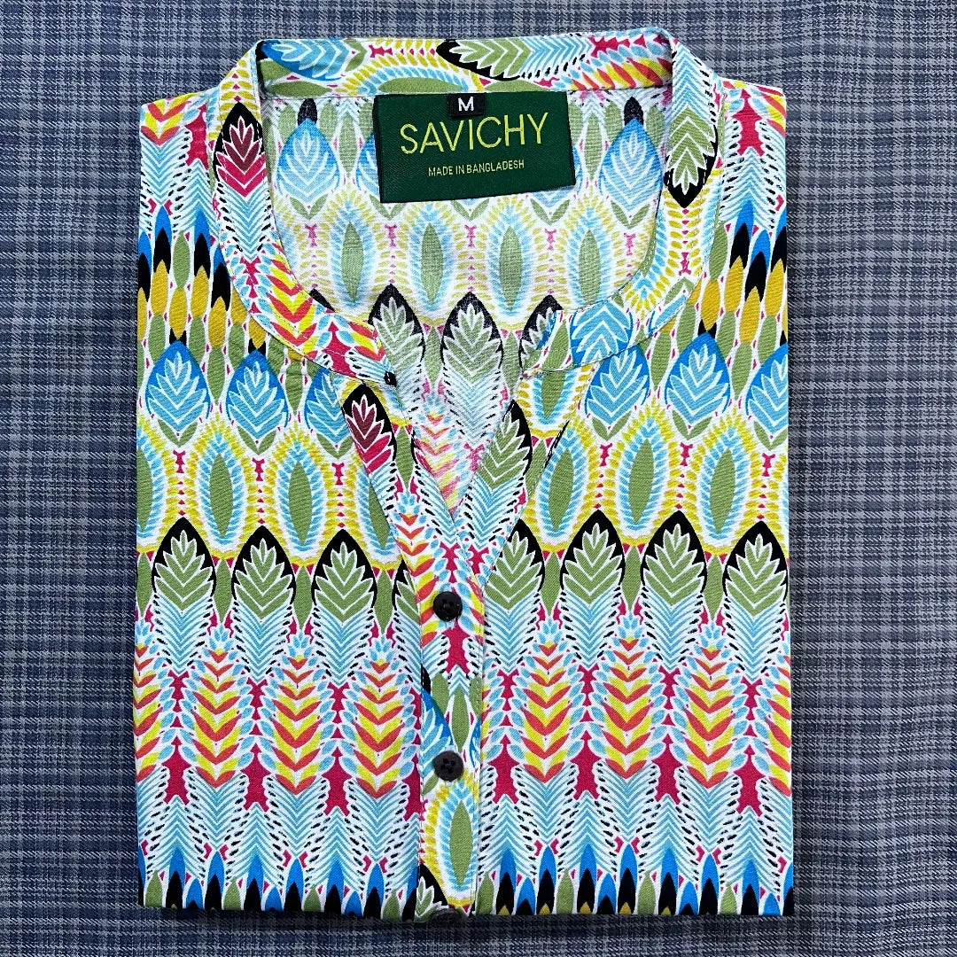 Savichy by Lussotica | Kurti - Forest Burst - Imported Linen