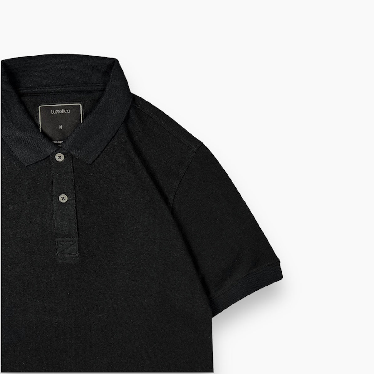 Polo Shirt by Lussotica - Black LU747 - Short Sleeve