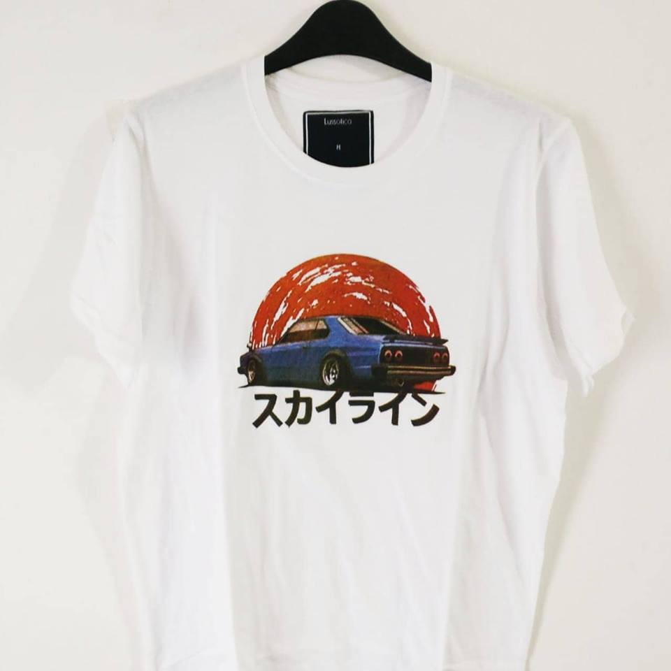 Graphic Tees by Lussotica - White-Dark Blue-Car