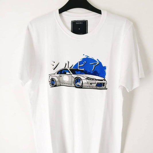 Graphic Tees by Lussotica - White-Blue-Car