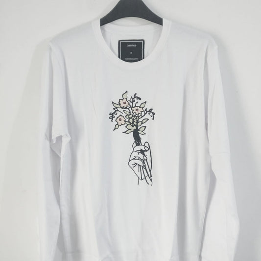 Graphic Tees by Lussotica - White- full-Flower- LUSSOTICA