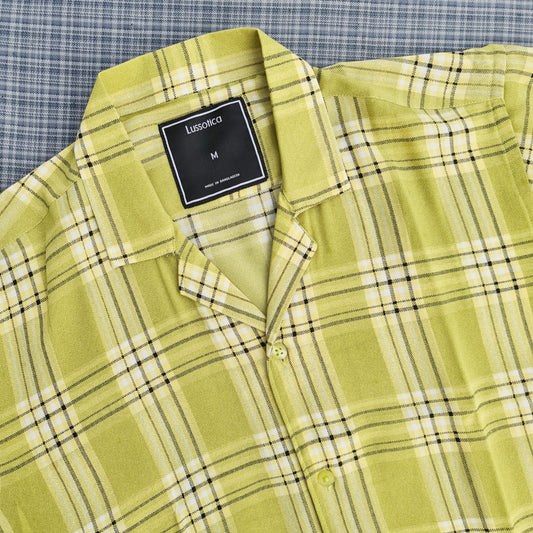 Cubans by Lussotica – Lime Plaid – Full Sleeve – Lite Georgette